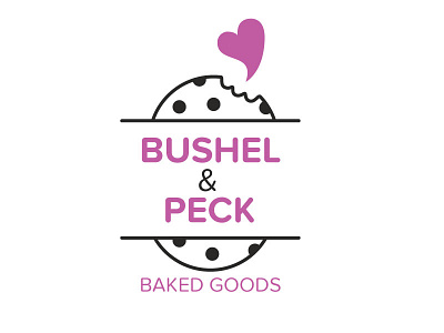 Bushel And Peck Logo baked goods bakery baking branding cookie heart logo purple