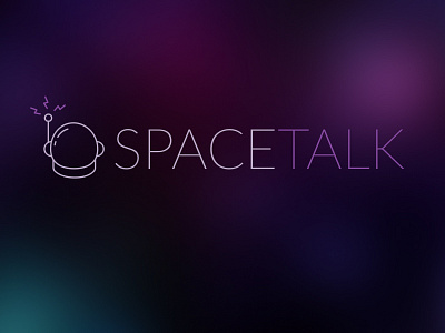 Spacetalk Logo app astronaut chat helmet purple space talk