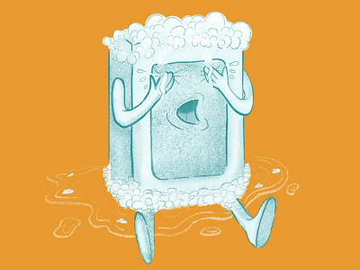 Rub-a-dub, D'oh! humor illustration orange soap