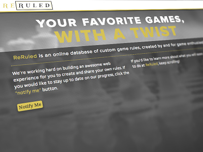 Re-Ruled Landing Page front end games web web design