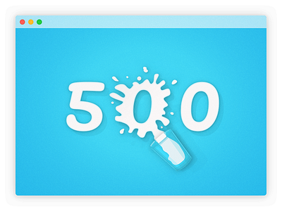 500 - Internal Server Error 500 design error illustration internal kitchen milk server softnauts table typography vector