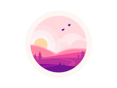 Sundown etabu flat hills illustration landscape nature summer sun sundown view