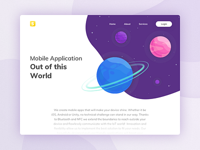 Landing Page Concept app bright development landing launch page redesign rocket sky ui web