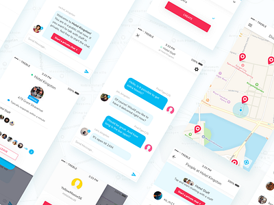 Looper App app chat clean interface ios map mobile pins profile ui ux