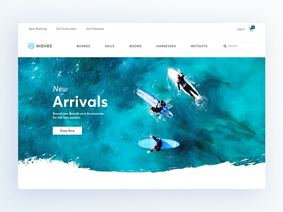 Online Store for Surfers clothing ecommerce landing page sport store surfing surfshop ui water web