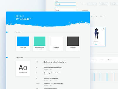 Online Store for Surfers - Style Guide clean design design system ecommerce guide interface sport style style guide ui ux web