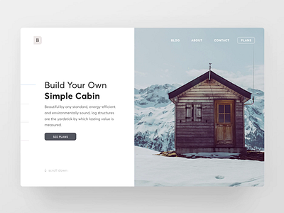 Cabin Plans - Scroll Animation architecture interaction landing page minimal scroll ui web website