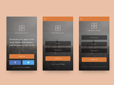 Daily UI #01 - Welcome, Login, Signup screens daily ui log in login sign up signup ui welcome welcome screen