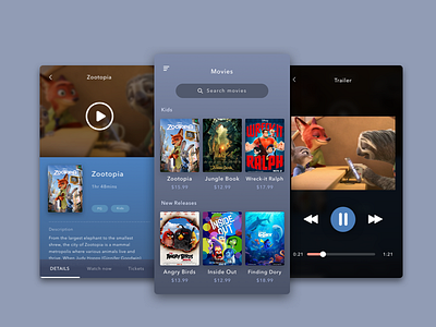 Daily UI #05 - Movies daily ui movie movies movies app movies ui concept trailers ui watch