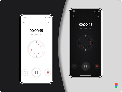 Daily UI Challenge Day 014 #DailyUI #Day014 clock concept daily dailyui dark day014 design designer figma ios light minimal timer ui uidesign