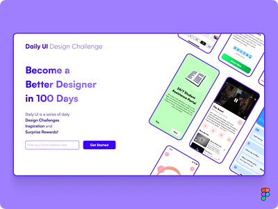DailyUI Challenge Day 100 - Redesign Daily UI Landing Page 100 concept daily dailyui dailyui challenge day day 100 design figma landing minimalist minimalistic page redesign simple trending ui uidesign ux website