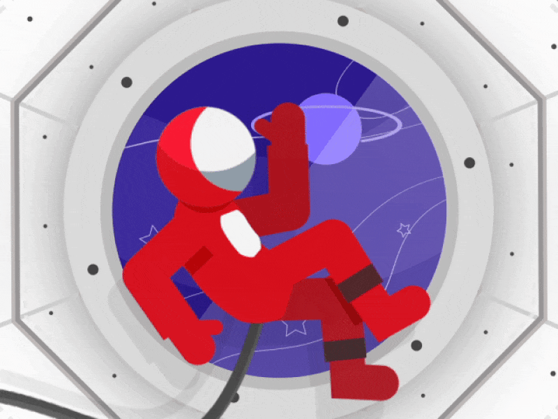 In Space a space odyssey animation astronaut character illustration kubrick motion graphics outer space rocket rocket ship ship space space odyssey spiral stanley