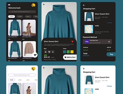 A fashion e-commerce mobile application design app design graphic design ui ux