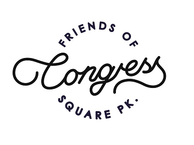 Friends Of congress Sq. Park charity community friends handwritten logo mark congress script type