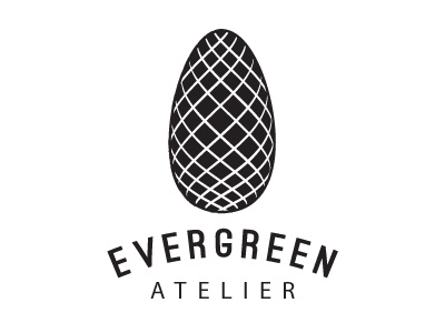 Evergreen Atelier cone evergreen logo pine pine cone tree