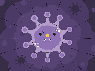 Angry purple coronavirus