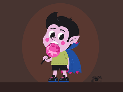 Vampire boy redraw (2013/2022) 2d cartoon character graphic design halloween illustration redraw spider vampire vector