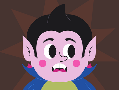 Vampire boy redraw (2013/2022) front view 2d cartoon character cute graphic design halloween illustration kid redraw vampire vector