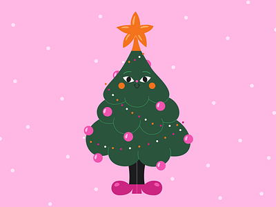 Christmas Tree (rounded branches) with a decorations