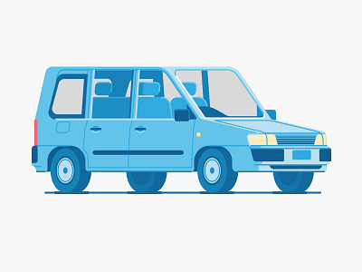 Car blue car illustration probox