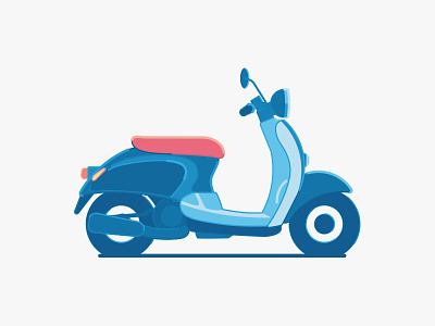 Moped blue illustration moped scooter vector