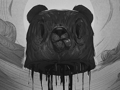 Deadwood bear black dark dead drawing graphic illustration photoshop white