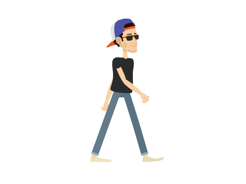 Self Portrait after effects animation character character rigging illustration motion motion design walk cycle