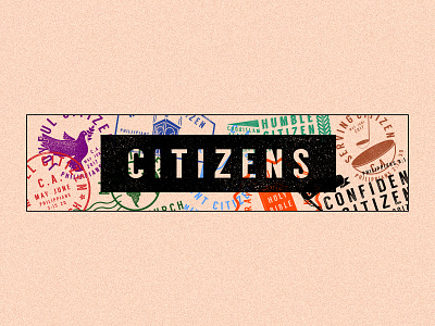 Citizens Final Stamps branding church citizens design icon illustration passport poster series stamp travel