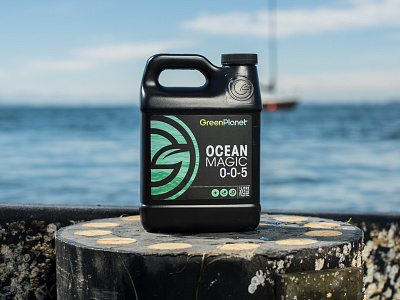 Ocean Magic Redesign boat brand fertilizer greenplanet label modern ocean photography product redesign water wave