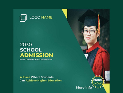 School Admission banner Design banner branding design graphic design illustration vector