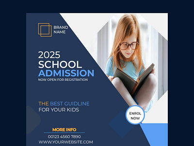 School Admission Social media post design banner branding design graphic design sc school admission vector