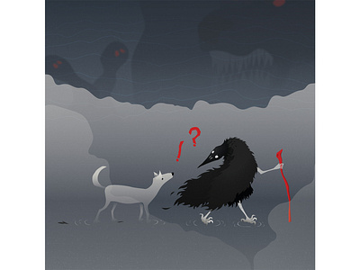 Voronka pt.2 cartoon character design companion crow darkness dog hell illustration limbo vector