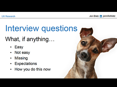 Presentation: what to ask in a research interview research user experience user research ux ux design ux research