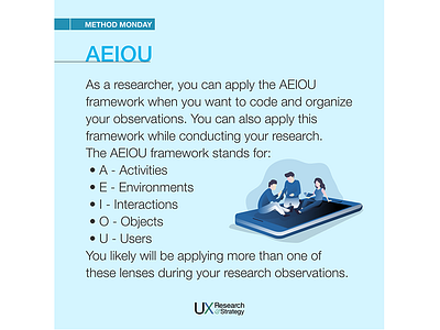 Method Monday 2021 AEIOU branding design methodology methods research user experience ux ux design visual design