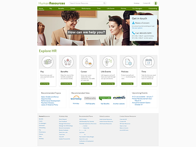 Final design of Human Resources website design mockups research user experience ux visual design
