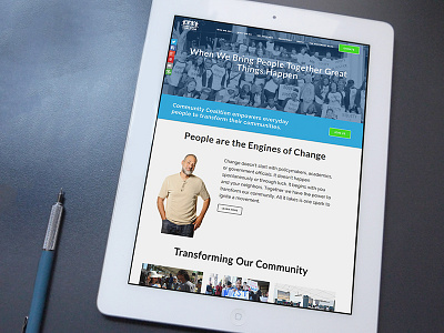 Community Coalition redesign mockup photoshop redesign tablet ux