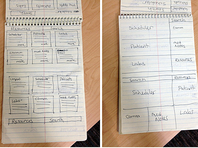 VCA Sketches design enterprise software iteration sketches ui ux