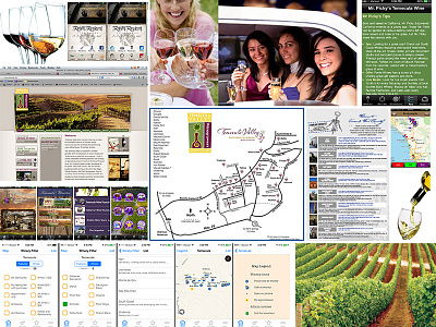 Winery Inspiration Board inspiration maps mood board research user experience ux visual design wine winery app