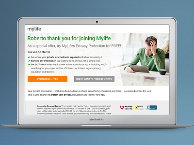 Mylife Webpage computer desktop mockups ui user experience user interface ux visual design