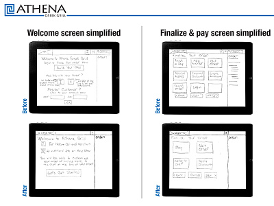 Athena Simplifying Pages design iteration sketches ui ux website