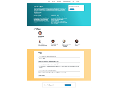 APS About the team desktop faq iteration mockup profile sketch ux design website design