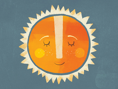 Sunshine on a cloudy day character drawing face illustration kids nature sun sunshine texture