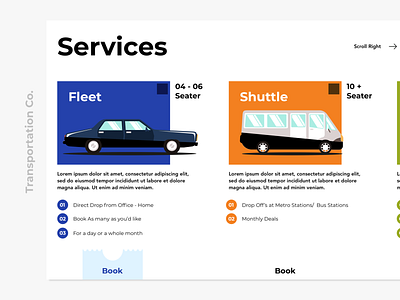 Services Page - Transportation design illustration ui ux visual design web web design