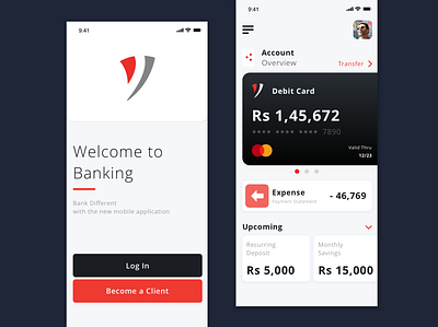 Banking Application app application ui banking card cleanui concept minimal mobile money app ui ux visual design