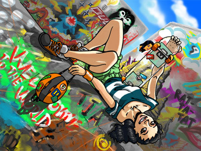 Beccy character design cindy comics concept art final fantasy game design graffiti illustration illustrator photoshop skateboard vector