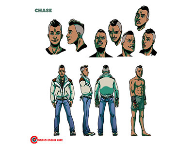 Chase Character Design 2 character design character sheet concept art expressions game design illustration photoshop vector