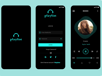 Playlist app design graphic design illustration logo typography ui ux vector