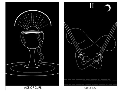 Tarot Cards - Ace of Cups & Two of Swords