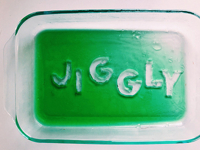 adjEATives- Jiggly cake food art food lettering food type hand type jello jiggly tactile type