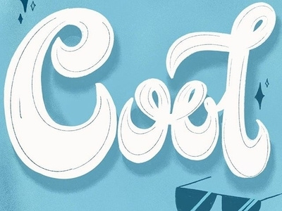 COOL blue cool hand lettering illustration type